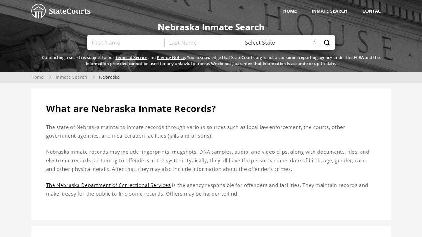 Nebraska Inmate Search, Prison and Jail Information ...
